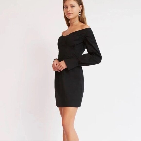 NWT‎ finders keepers Women’s CORSET SHIRTING Mini DRESS Off Shoulder Size 4 - Picture 1 of 15